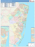 Monmouth-Ocean Metro Area Wall Map Color Cast Style